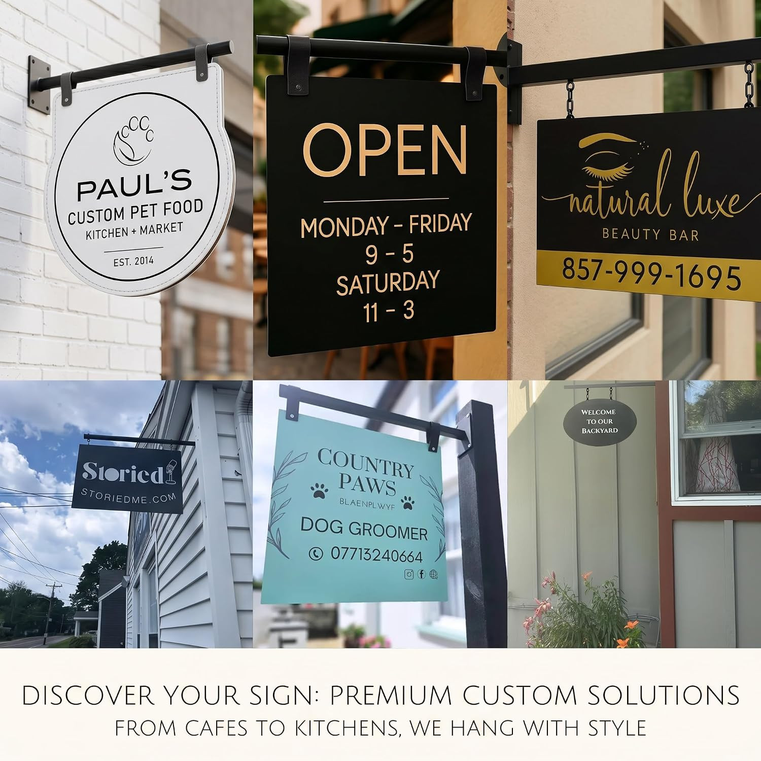 Personalized Shop Logo Sign Metal Blade Sign Double Sided Hanging Flag Sign