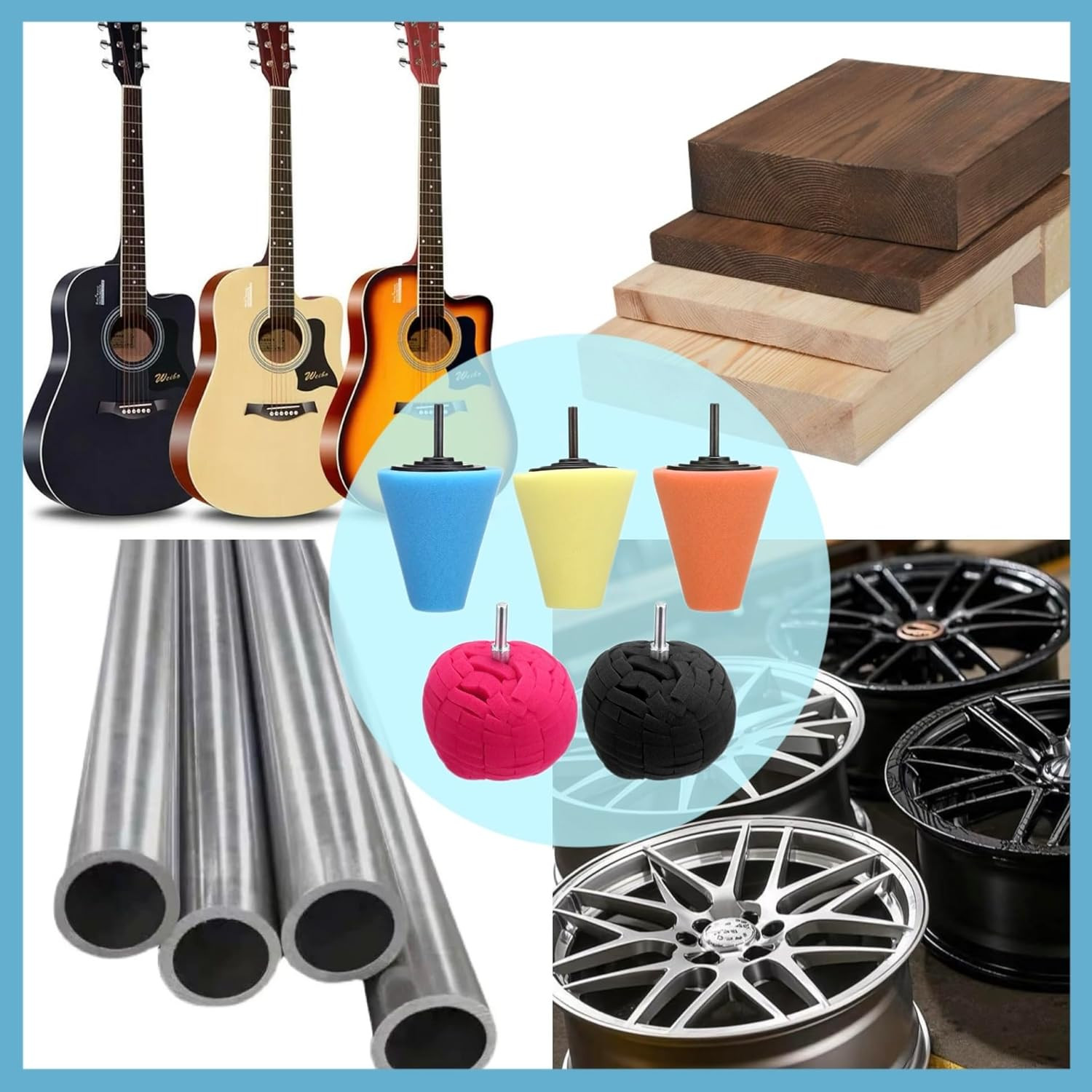 5Pcs Aluminum Polishing Kit Foam Sponge Polishing Balls Wheel Polishing Kit for