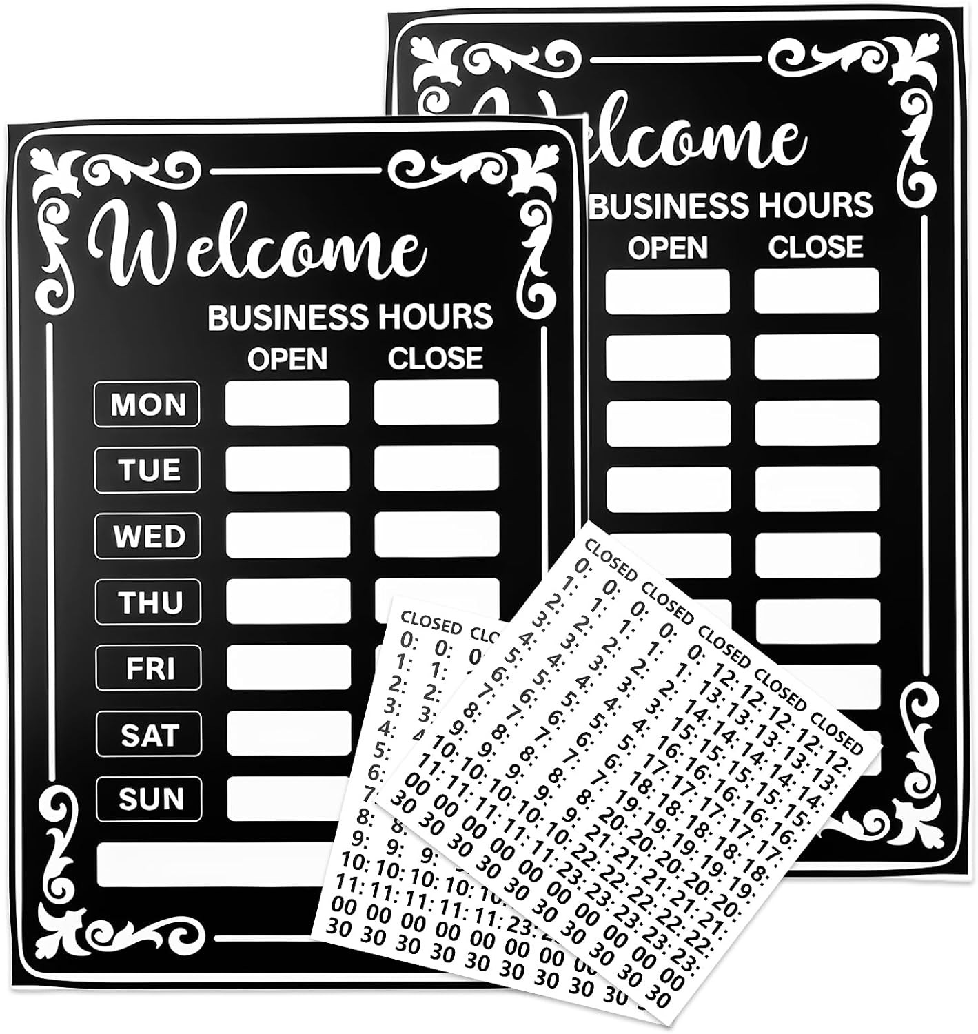 Business Hours Sign Set for Store Front – Changeable Store Time Mark with Sti…