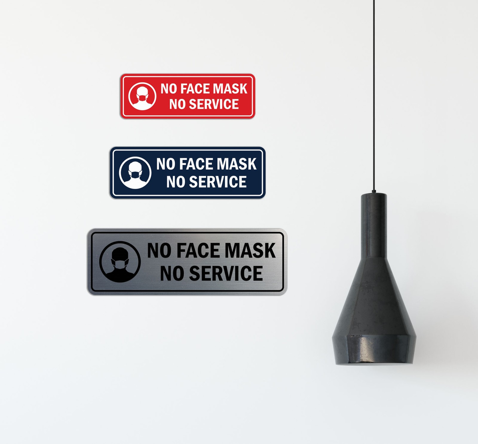 Signs ByLITA Standard No Face Mask No Service Sign (Brushed Gold) – Medium