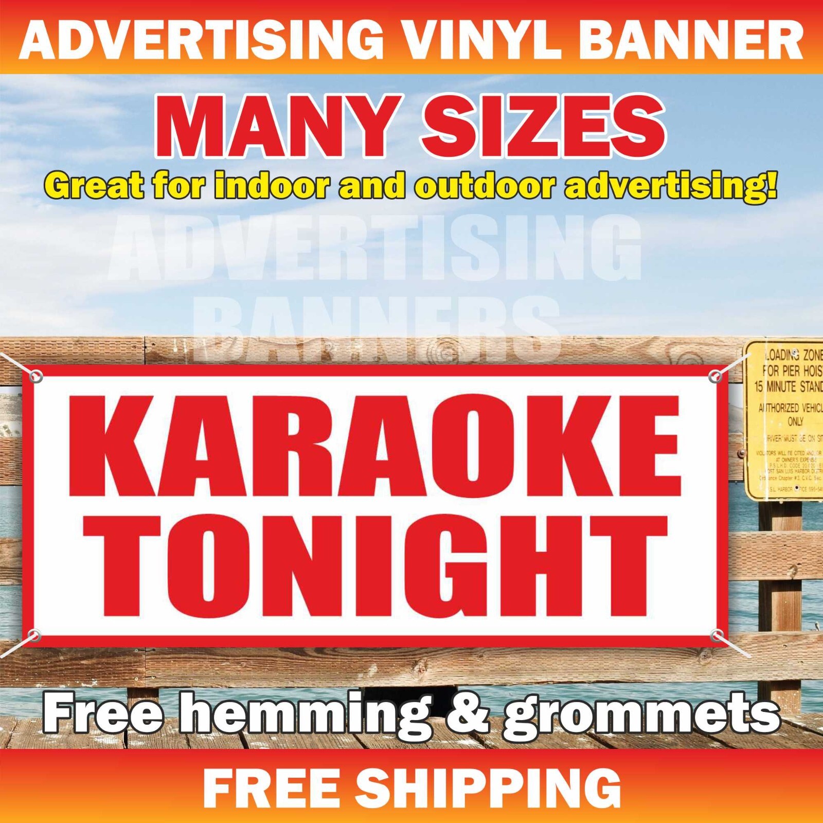 KARAOKE TONIGHT Advertising Banner Vinyl Mesh Sign DJ Bar Party Club Disco