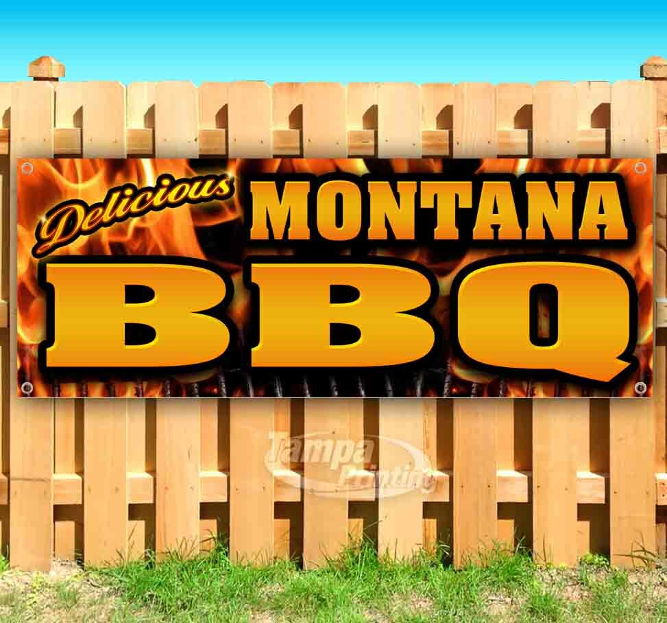 Montana BBQ Advertising Vinyl Banner Flag Sign Many Sizes Available USA
