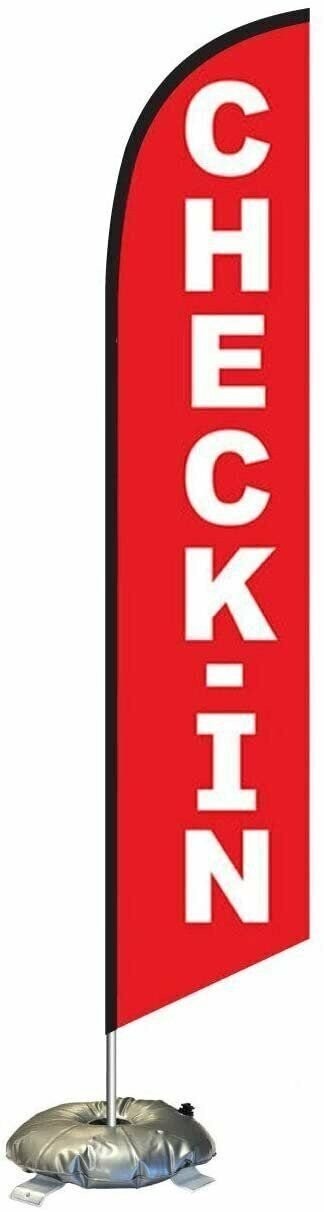 Check-in Feather Flag Kit with Cross-Base and Weight-Donut, Outdoor…