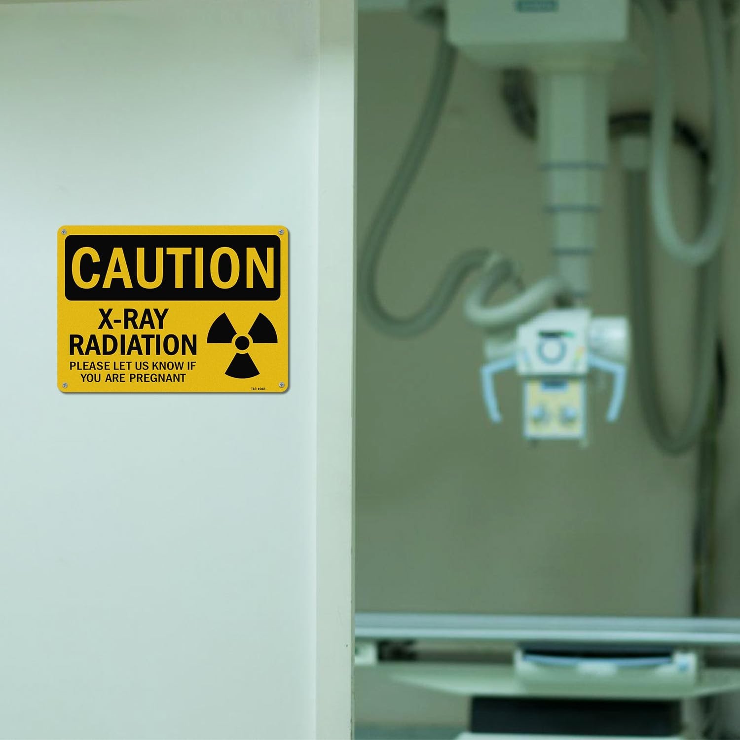 X-Ray Radiation Sign – Pregnant Notice – 4 Pack – 10×7″ Aluminum, Reflective, Wa