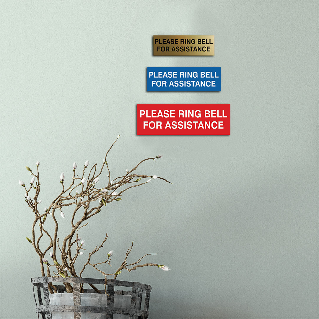 PLEASE RING BELL FOR ASSISTANCE Sign – Black – Small