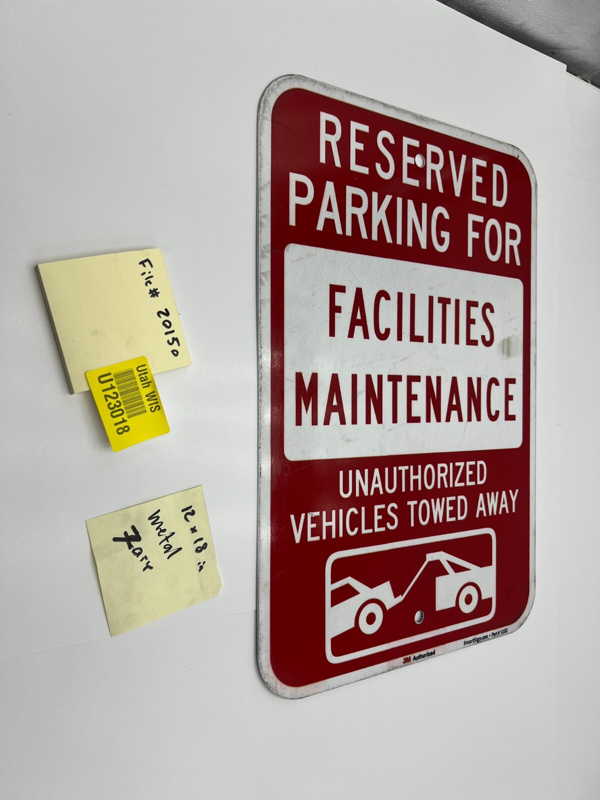 QTY7 Reserved Parking for Facilities Maintenance Unauthorized Vehicle Towed Sign
