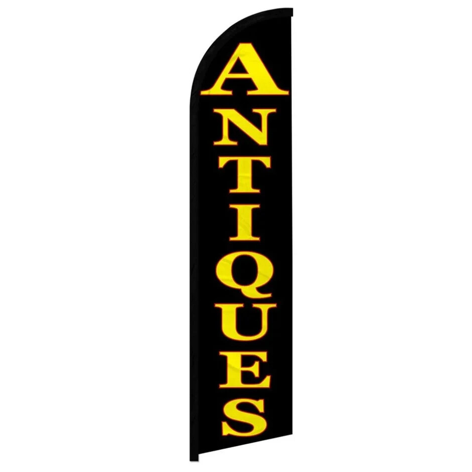 Antiques Windless Full Sleeve Feather Advertising Vintage Antiques Banner Flag