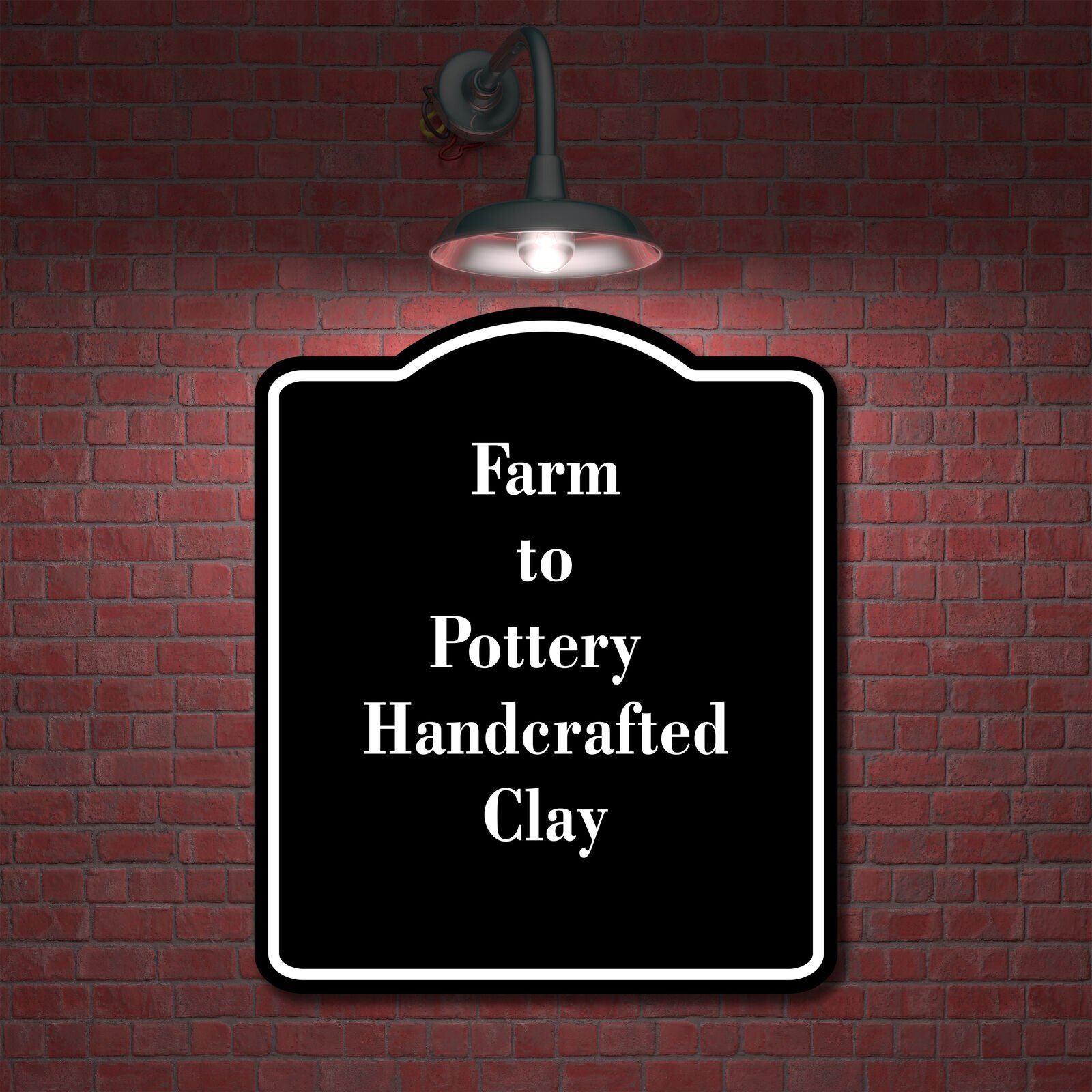 Farm-to-Pottery – Handcrafted Clay BLACK Aluminum Composite Sign