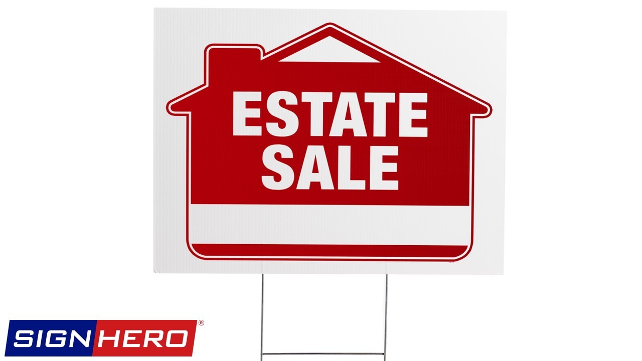 Premium Estate Sale Signs 10 Pack – Large 24″x18″ Double-Sided with Heavy Duty S