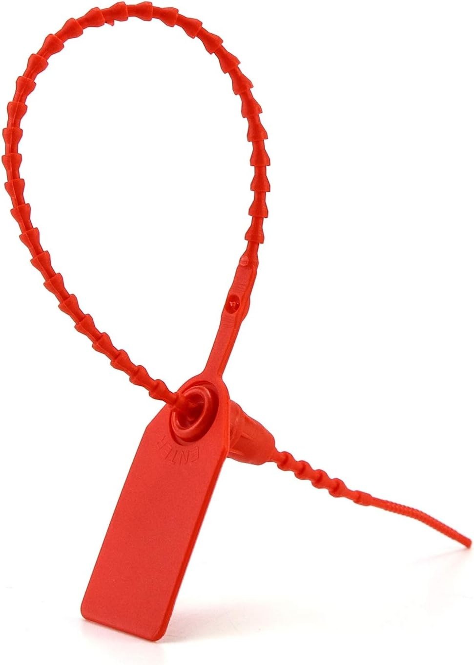 100Pcs Red Plastic Tamper Seals – Self-Locking Security Zip Ties for Fire Safety