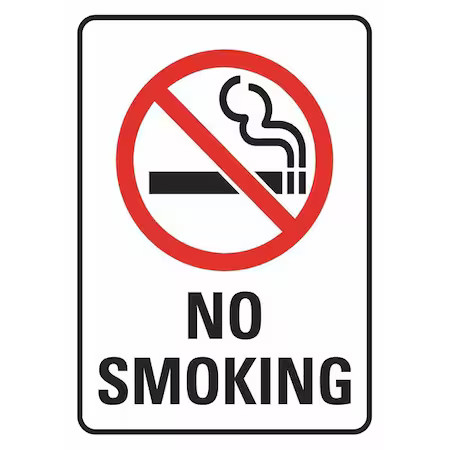 Lyle U1-1014-Rd-Pk2_5X7 No Smoking Sign, 7″ H, 5 In W, Reflective Sheeting,
