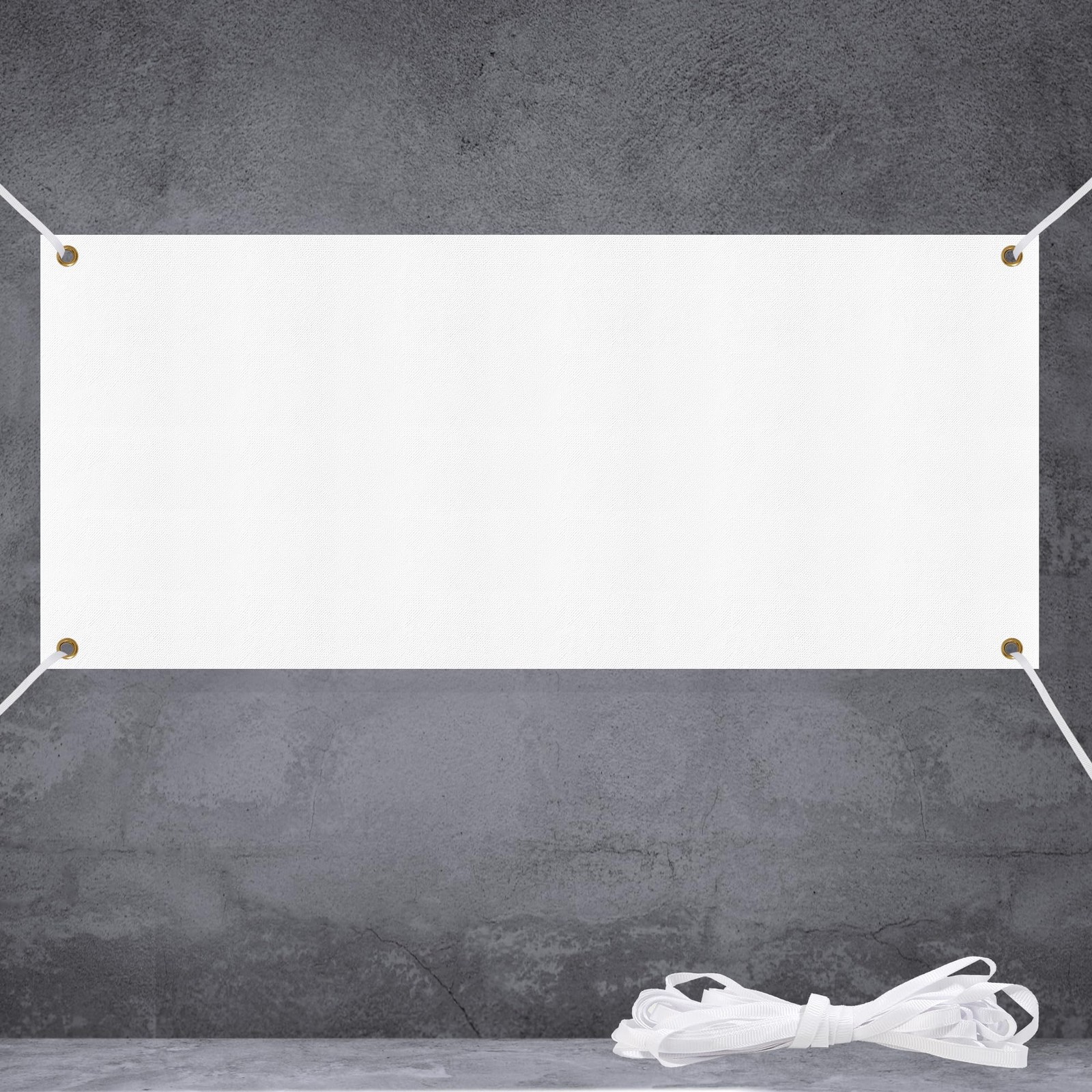 Large Banners and Signs, Vinyl Banner Blank 2×6 Ft, White Polyester Oxford Cl…