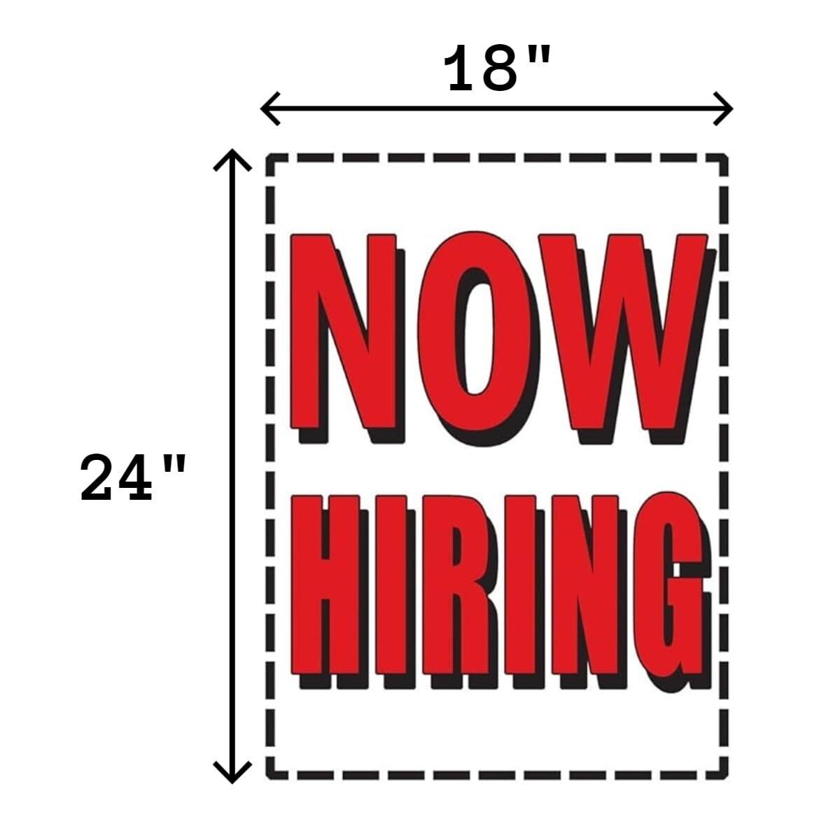 Now Hiring Retail Window Display Paper Signs | Pack of 6 | 18″w x 24″h