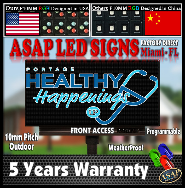LED Sign Outdoor Board Full Color Programmable LED Board 25 in x 76 in – US Made