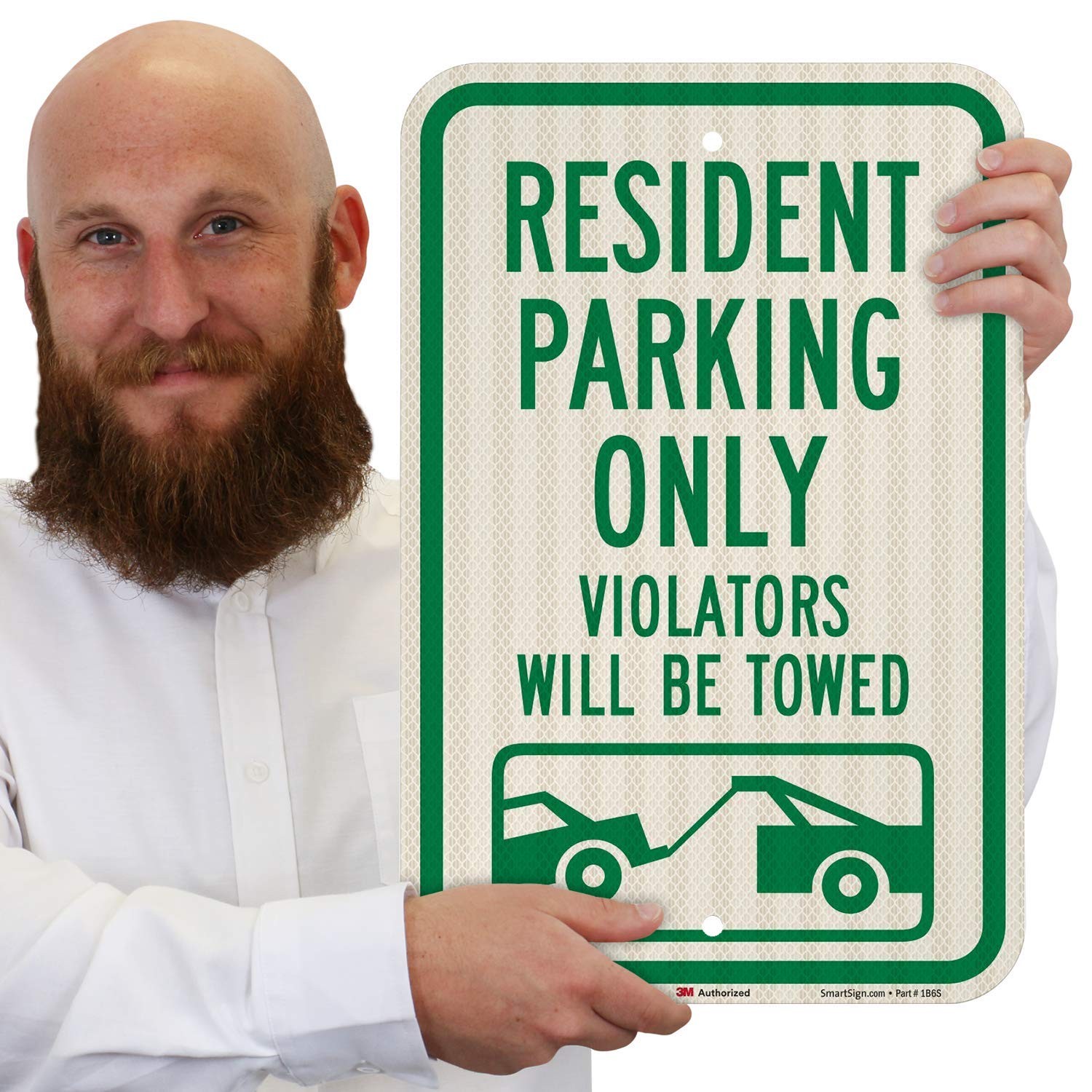 Smartsign Resident Parking Only Violators Towed Sign By 12 X 18 3M High