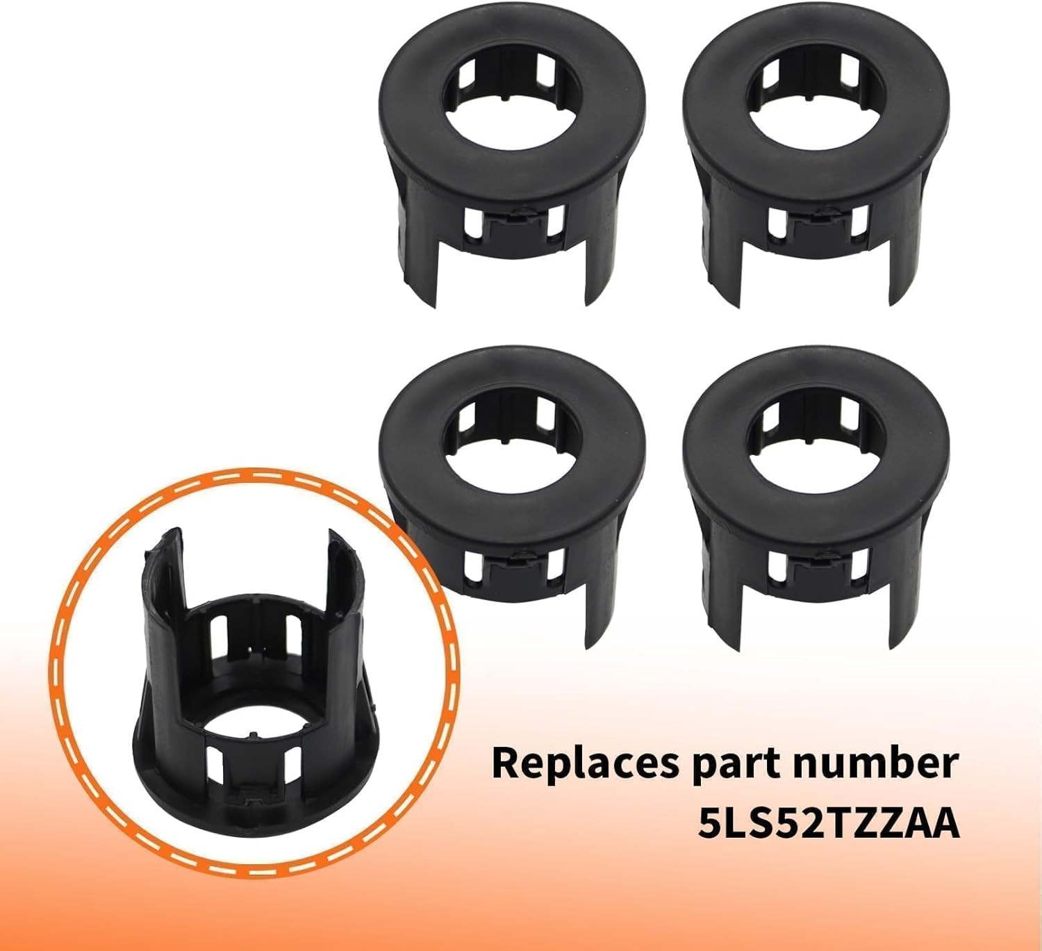 4X Parking Assist Sensor Mount Bracket Bezels Compatible with 2014-2018 R-Am 150
