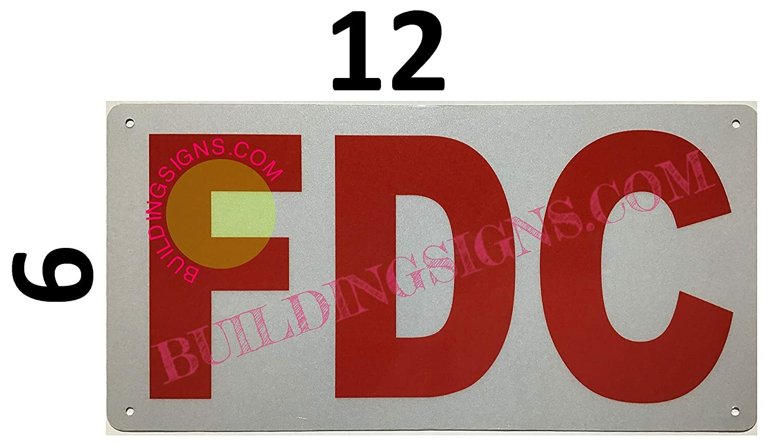FDC Sign (Reflective !, Rust Free-Aluminium, White, 6X12)