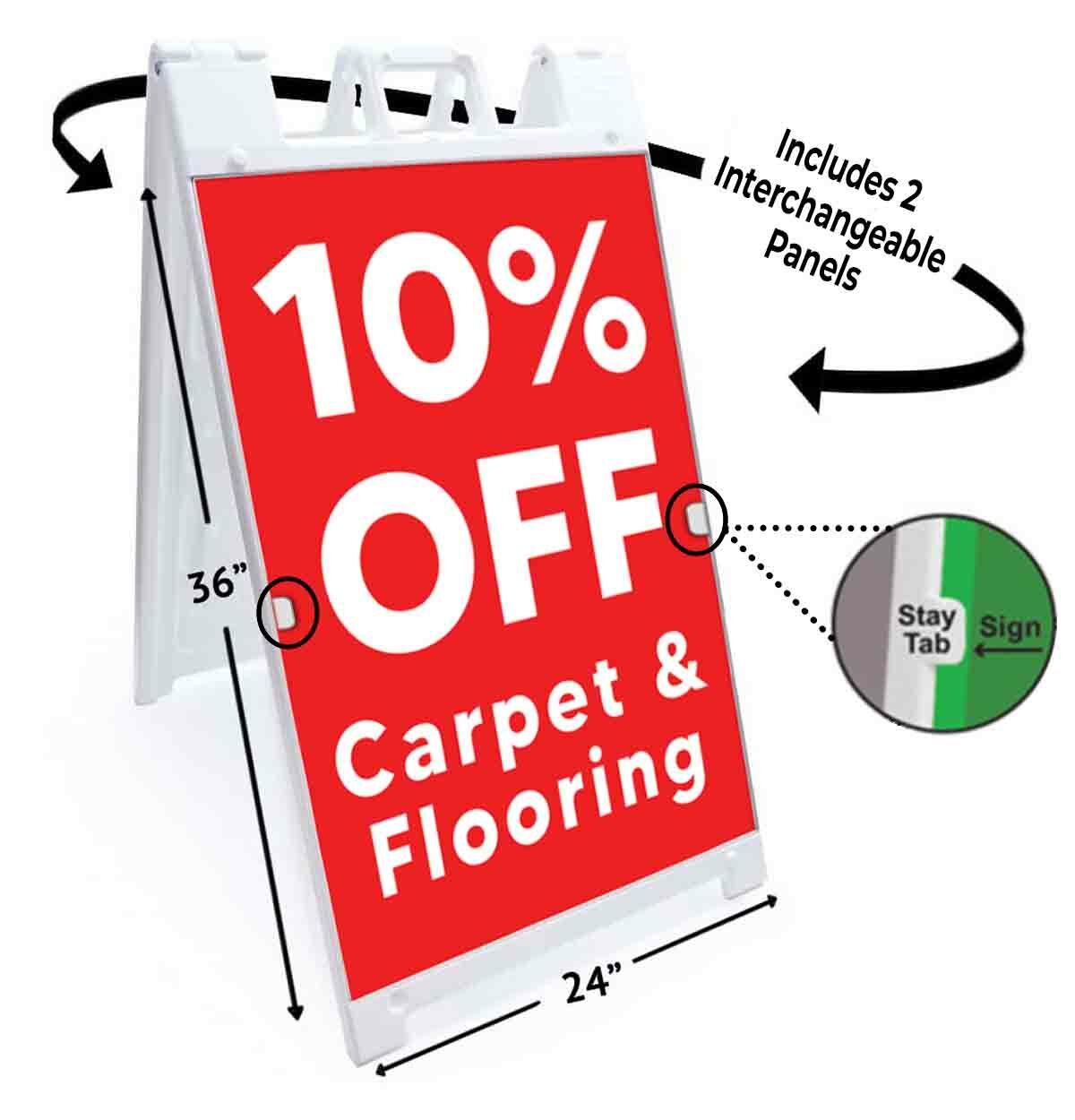 10% Off Carpet & Flooring Signicade 24×36 A Frame Sidewalk Sign Double Sided
