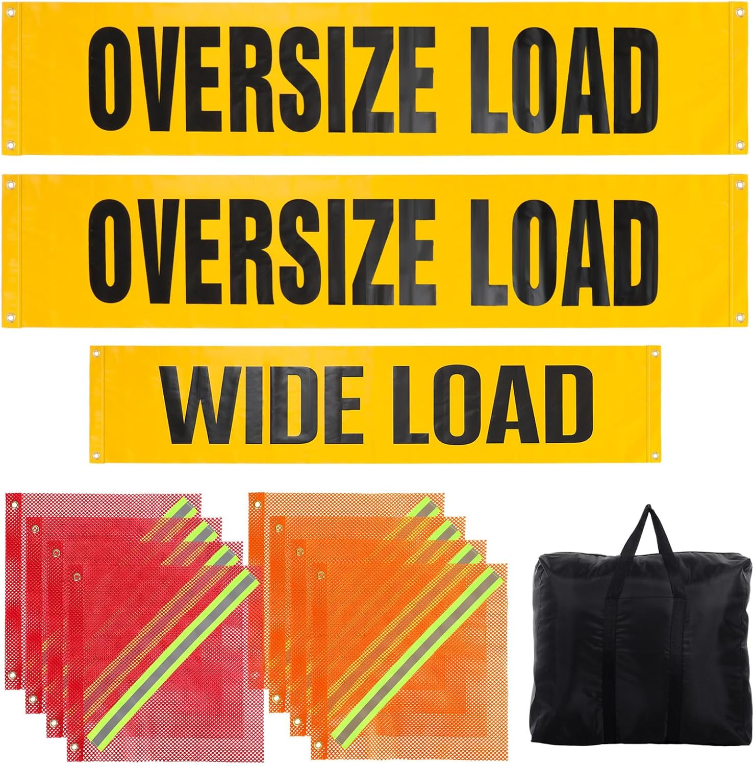 12-Piece Safety Flag Kit with Load Banners and Warning Flags for Trucks and Trai