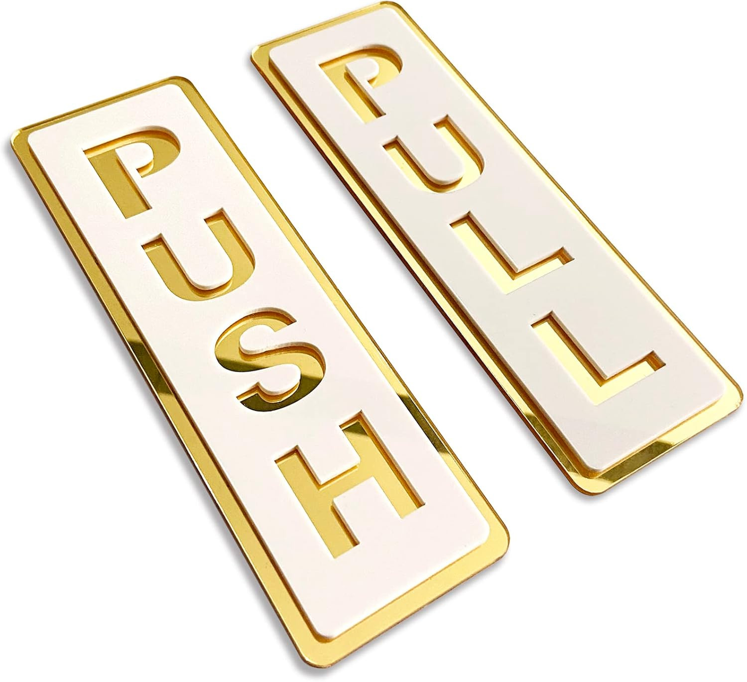 Push Pull Door Sign, Vertical,Double Layer Acrylic,Three-Dimensional,Indoor Outd