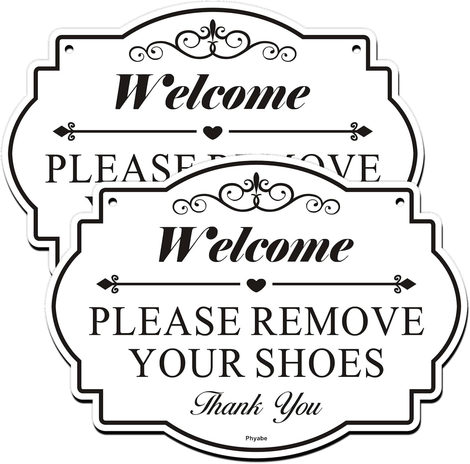 2 Pack Please Remove Your Shoes Sign, 10” X 7” Thick Acrylic Self-Adhesive Sign,