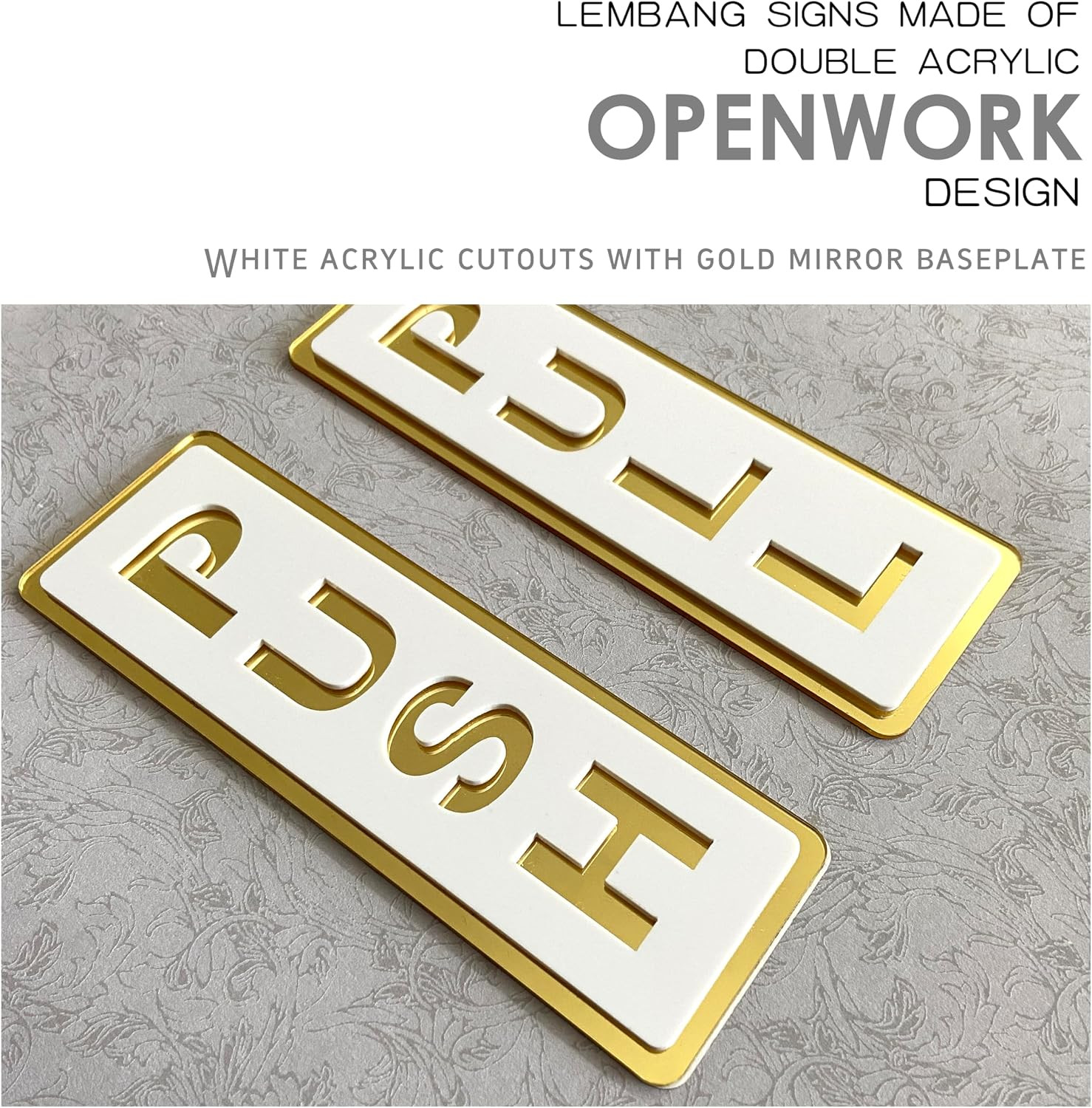 Push Pull Door Sign, Vertical,Double Layer Acrylic,Three-Dimensional,Indoor Outd