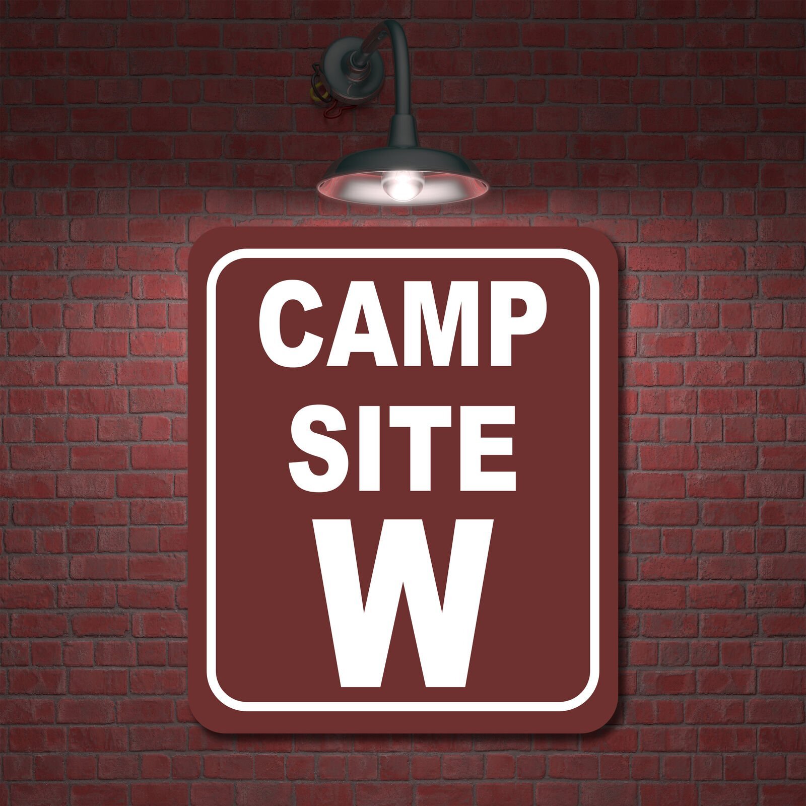Camp Site W Camping Aluminum Composite Sign