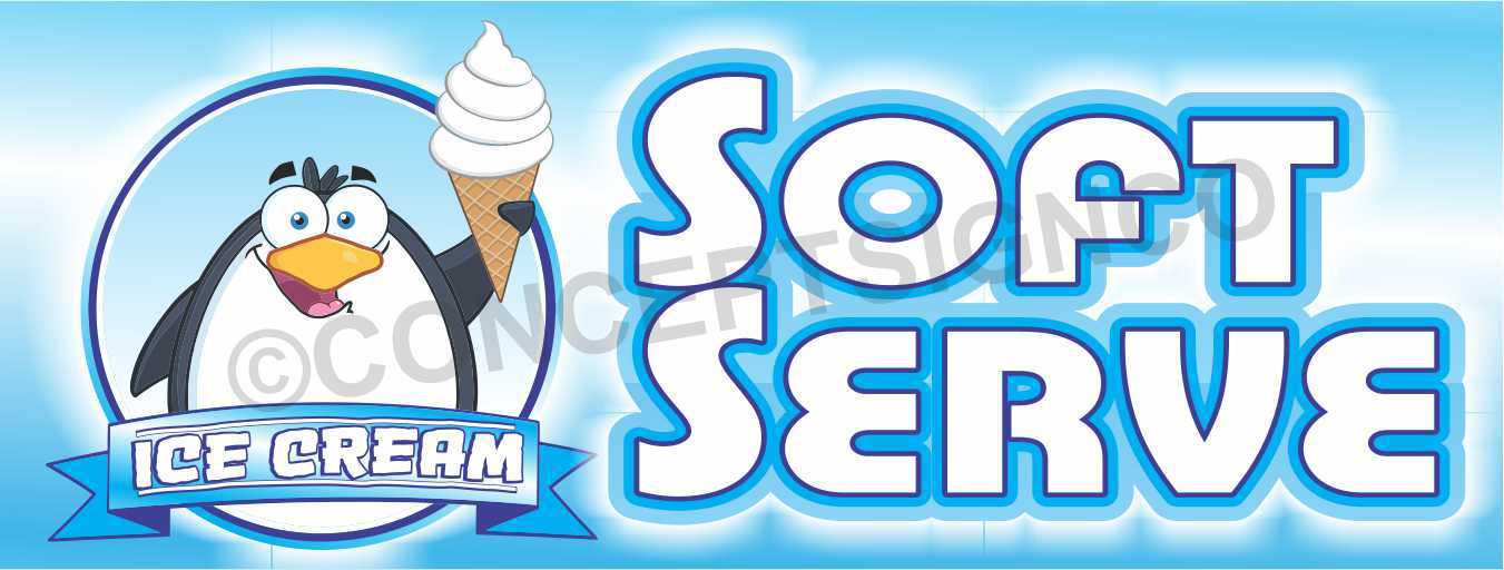 4’X10′ SOFT SERVE ICE CREAM BANNER Outdoor Signs XL Fair Concessions Stand Cones