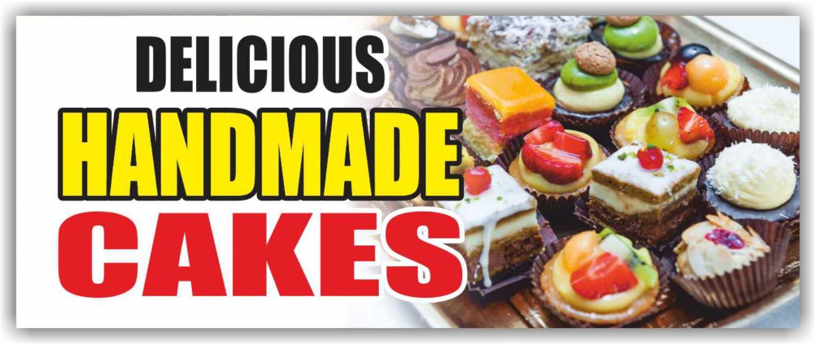 DELICIOUS HANDMADE CAKES Advertising Banner Vinyl Sign CUPCAKES warm crisp