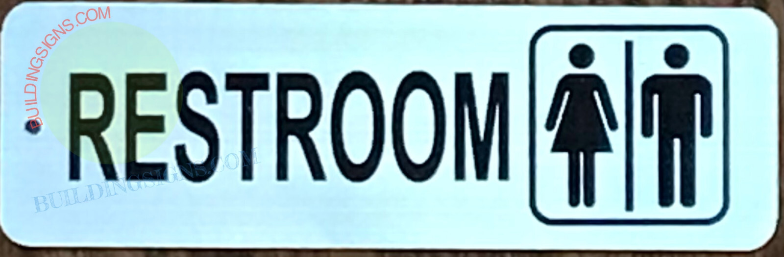 RESTROOM SIGN SILVER -KEY CHAIN- KEY HOLDER (2.5X8, SILVER,ALUMINUM)-REF24-1027