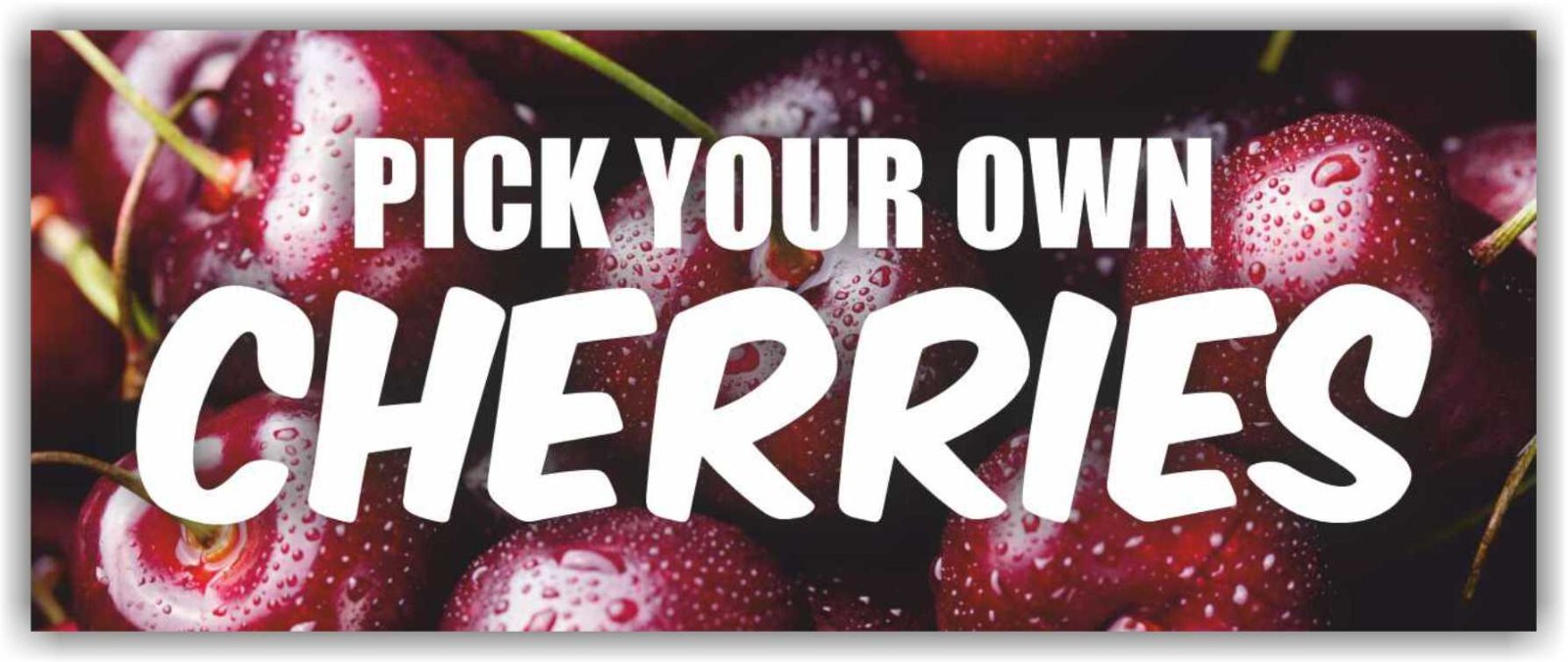 PICK YOUR OWN CHERRIES Advertising Banner Vinyl Mesh Sign Fresh Fruit Berry Farm