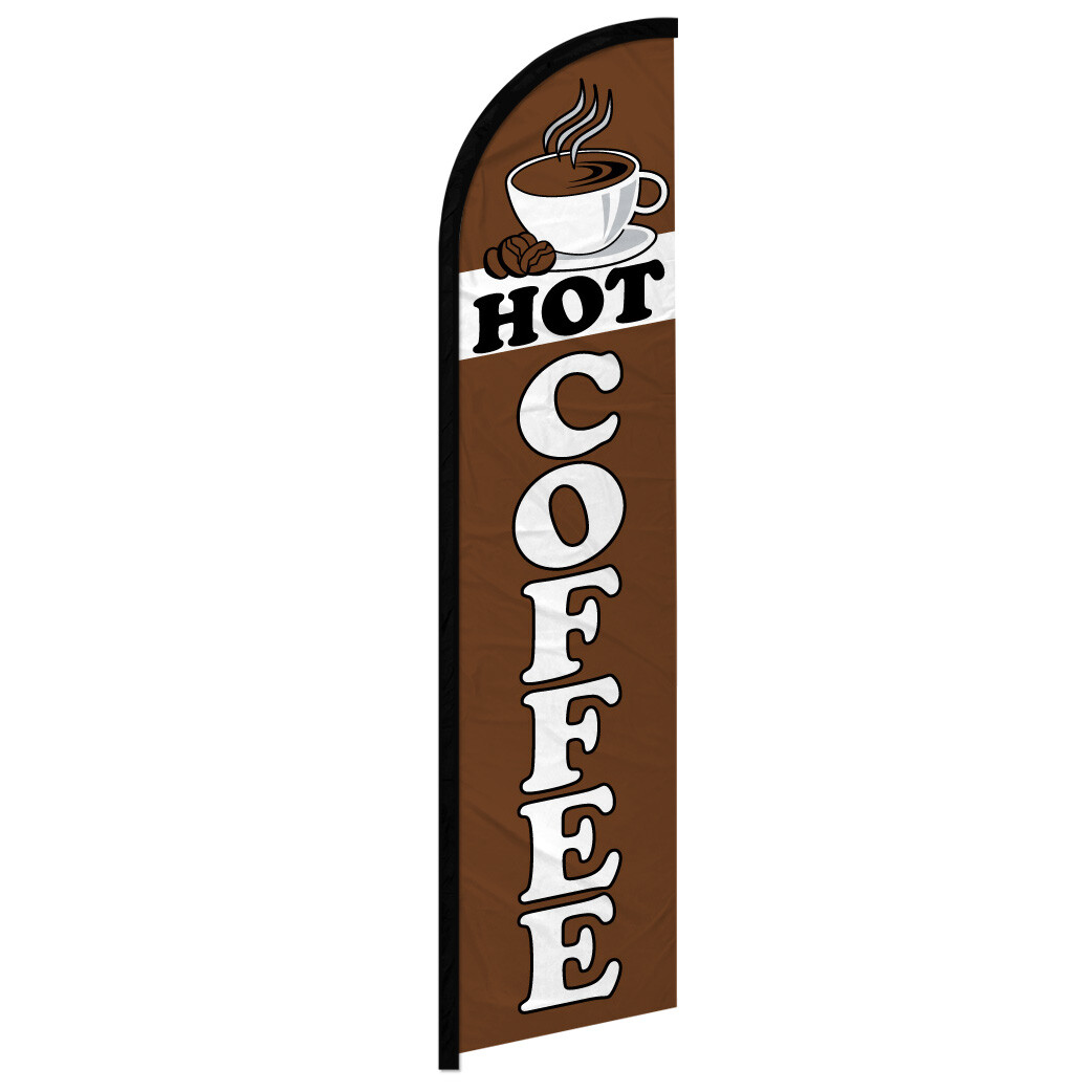 Hot Coffee Windless Advertising Swooper Flag Concessions Drinks