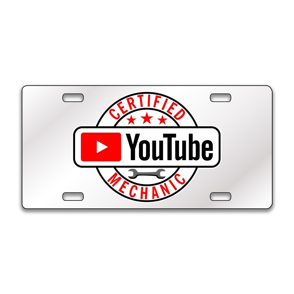 CERTIFIED FUNNY Chrome or Black Acrylic License Plate CUSTOM LP0071