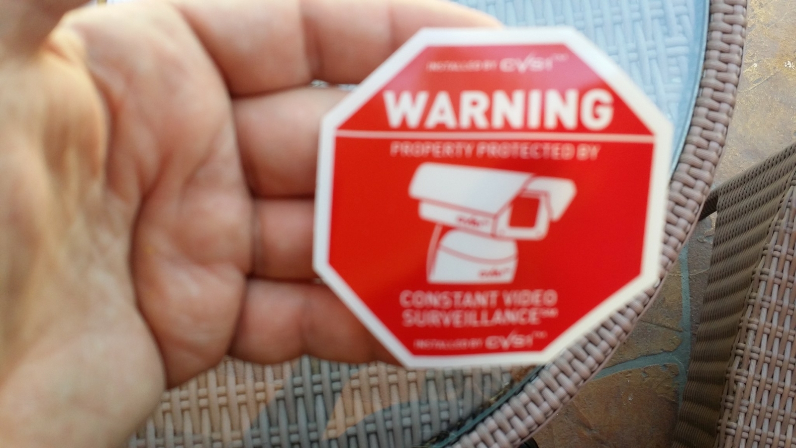 6 Security Camera Warning STATIC CLING Decals & 2 Alarm System Sticker