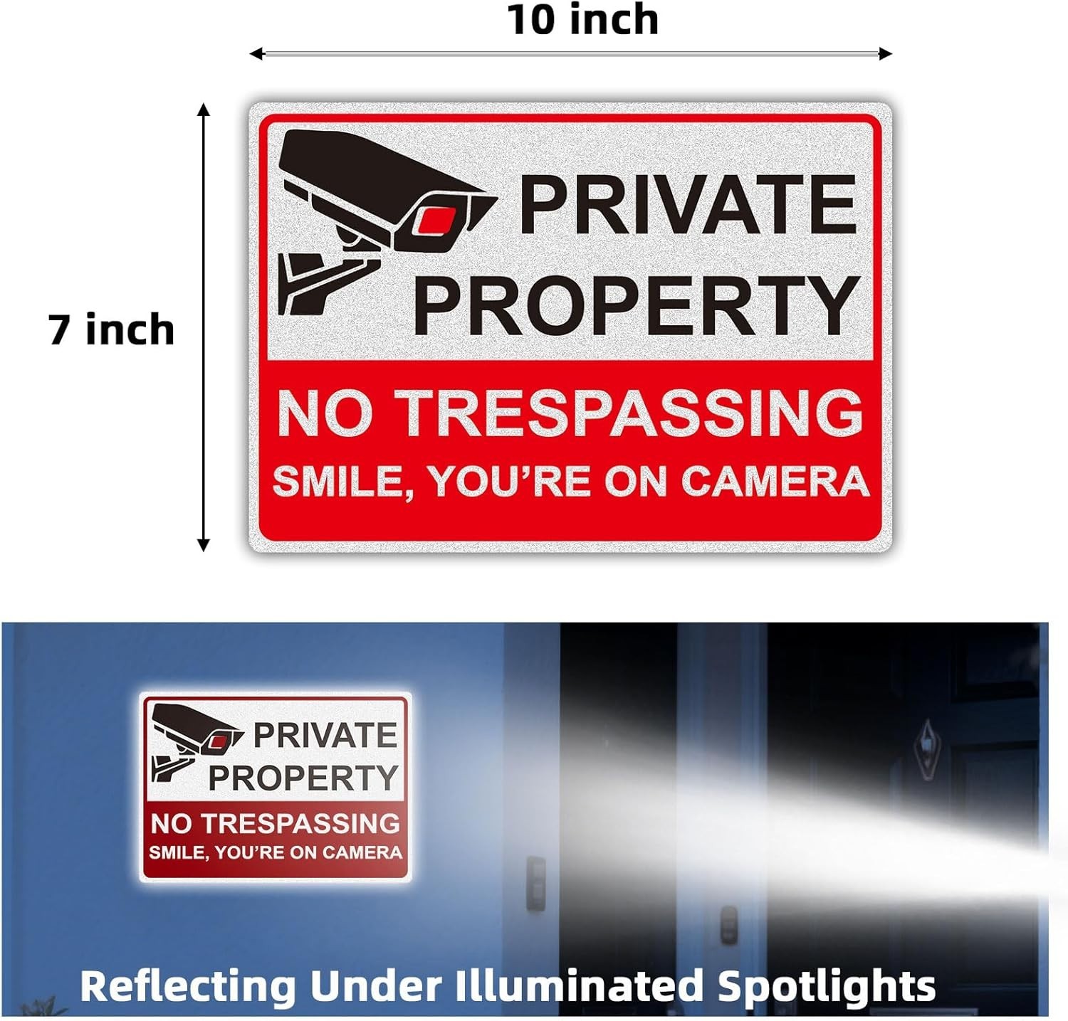2-Pack Property Warning Sign: Not Responsible for Accidents or Injuries, 10″ x 7