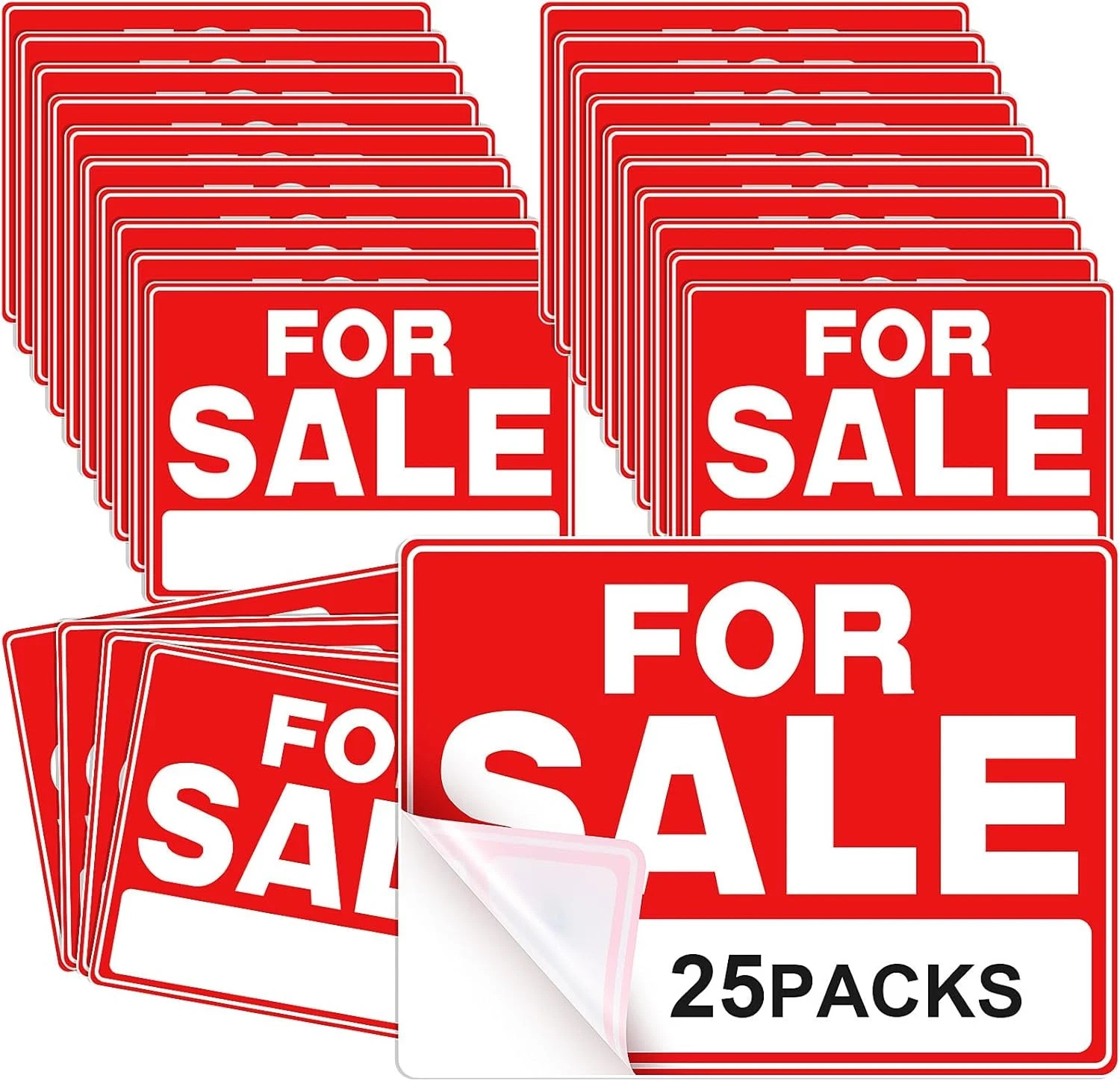 25 Pcs for Sale Signs for Car 9 x 12 Inches Auto Sales Signs Vehicle, Houses Sal