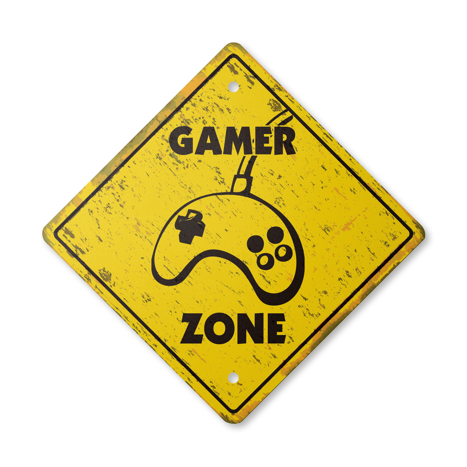 Gamer Vintage Crossing Sign Xing Plastic Rustic xbox playstation ps computer pla