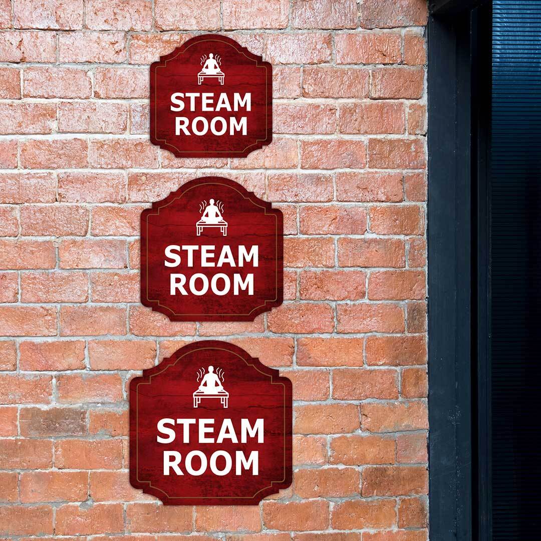 Heritage Plus Steam Room Wall or Door Sign | Office Warning Signage