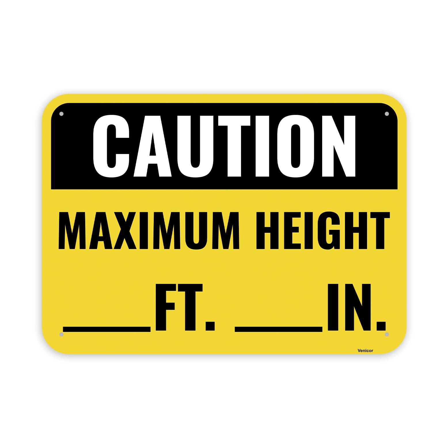 1PC Maximum Height Sign, 14 x 10 Inches – Aluminum – Low Clearance
