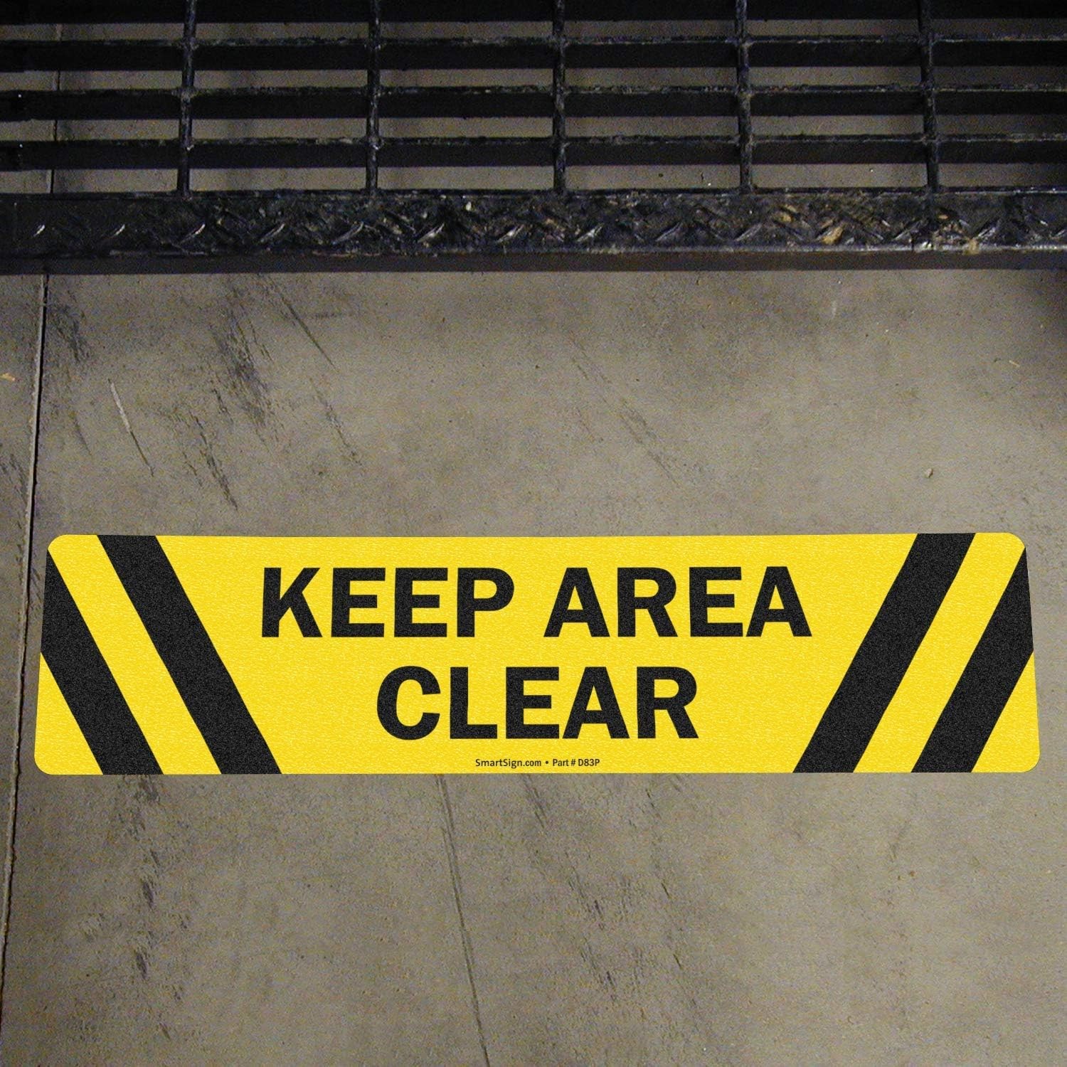 SF0075FO24 Keep Area Clear Anti Slip Adhesive Floor Sign Warning 6×24 Inch