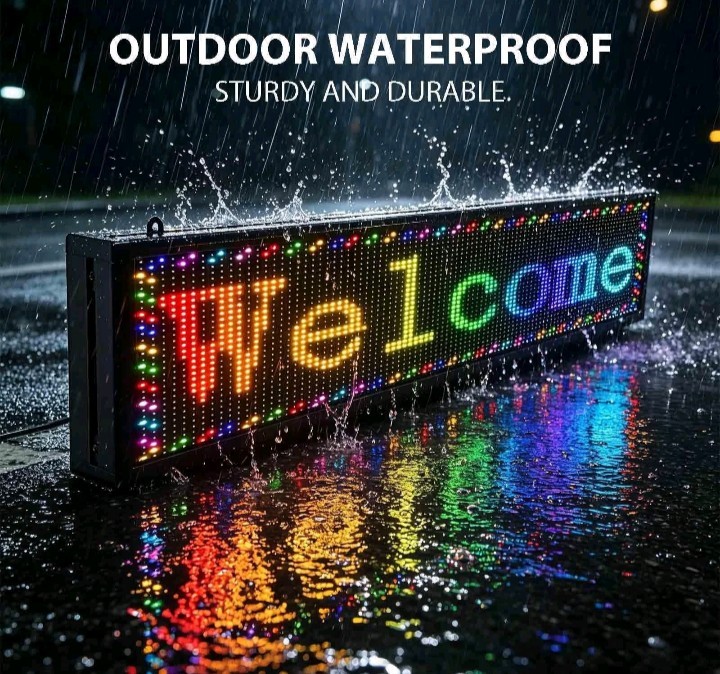 Programmable LED Indoor Outdoor Sign Full Color 39″x8″ Scrolling Message Board