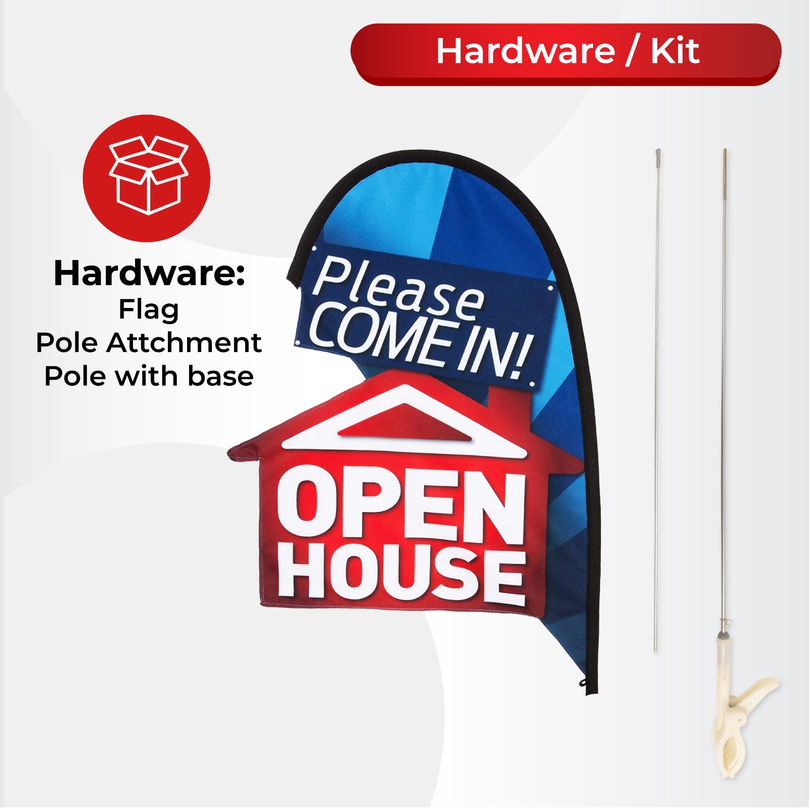 Open House Sign Real Estate Flag Apartment Leasing Sign Flag Kit Small Flag Kit