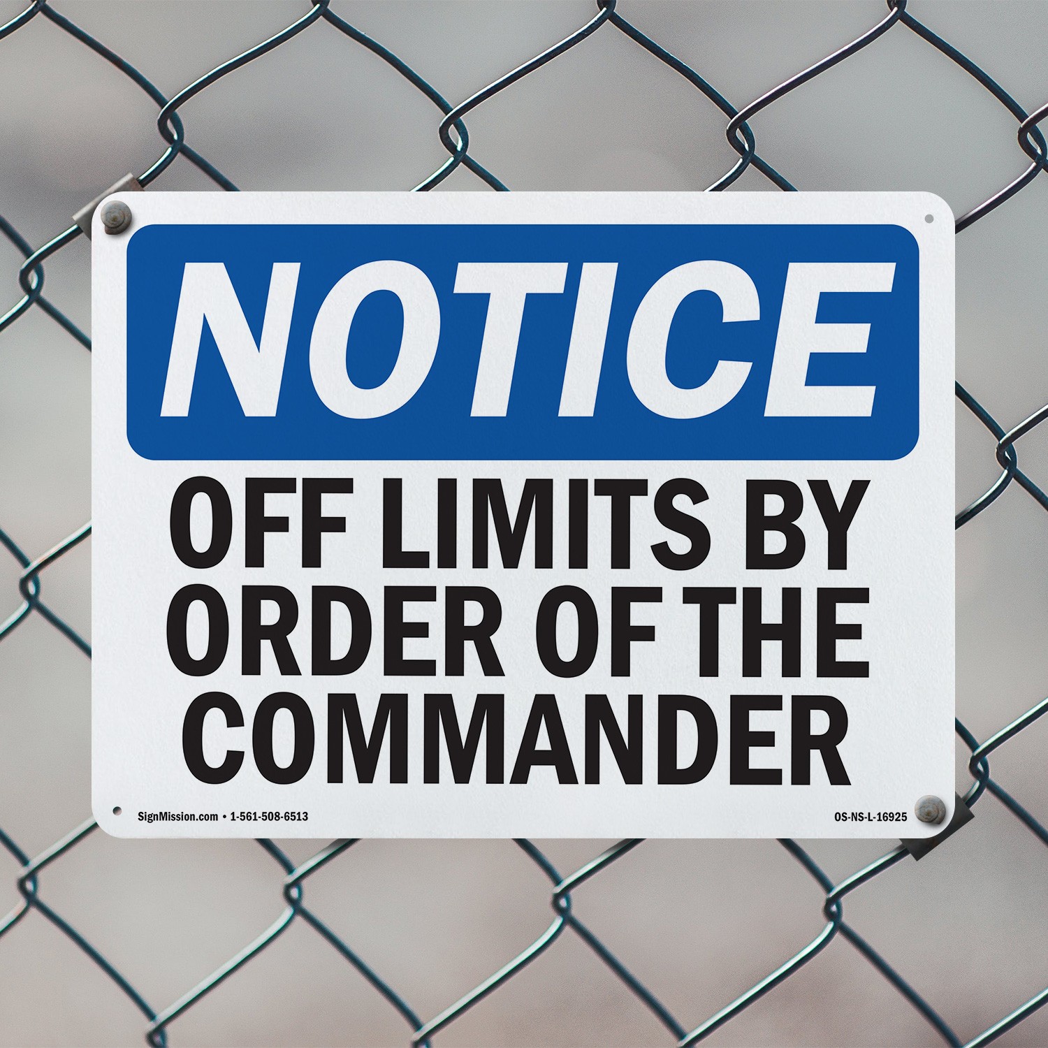 Off Limits By Order Of The Commander OSHA Notice Sign Or Decal – 5 or 10 Pack