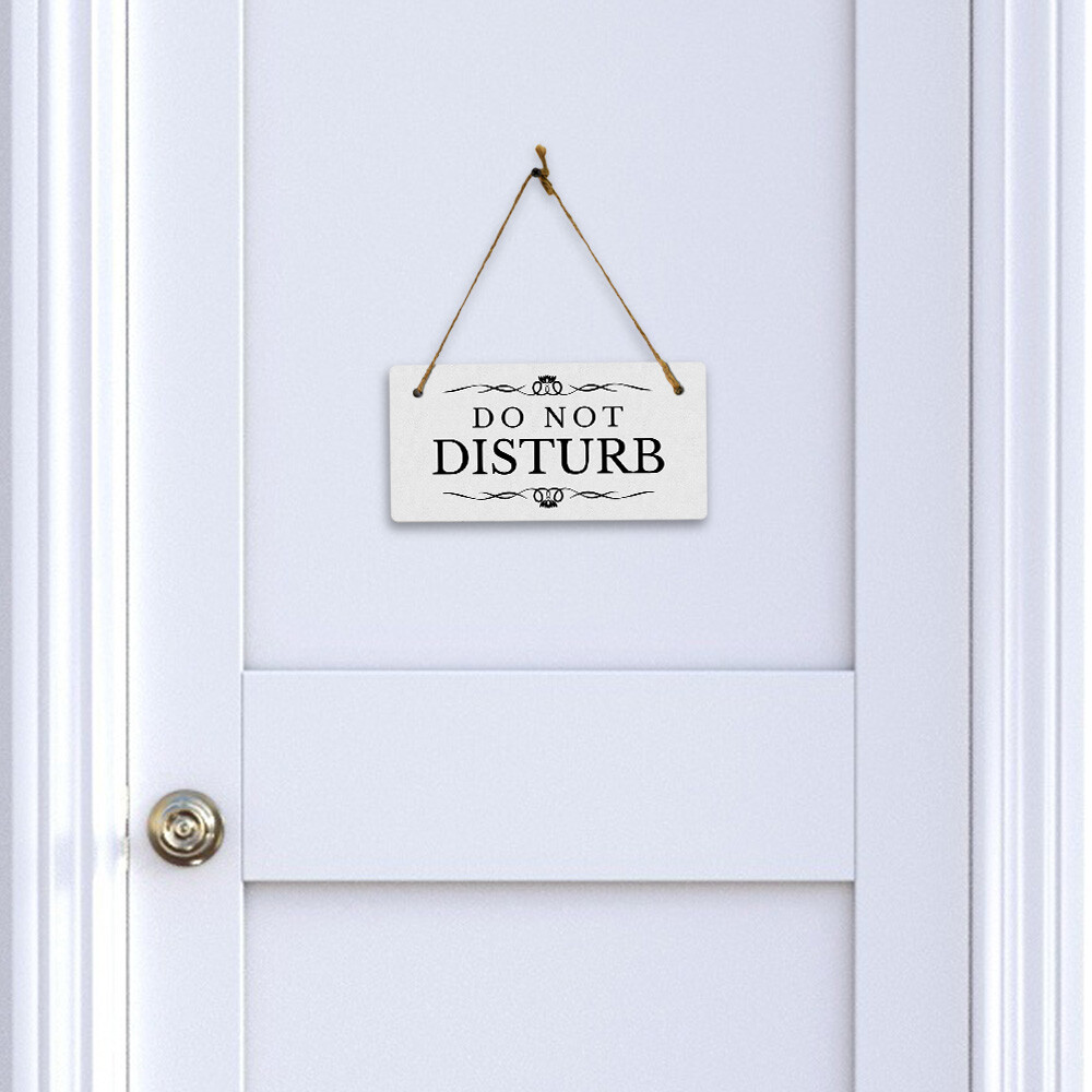Do Not Disturb 5″ x 10″ Hanging Wall or Door Sign | Rustic Twine