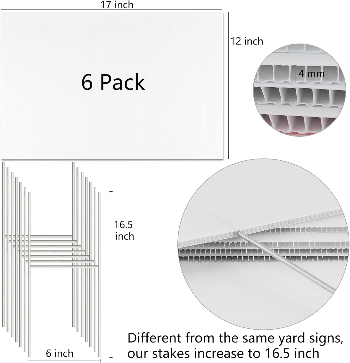Corrugated Plastic Yard Signs with Metal Stakes – 17×12 Inches for All Occasions
