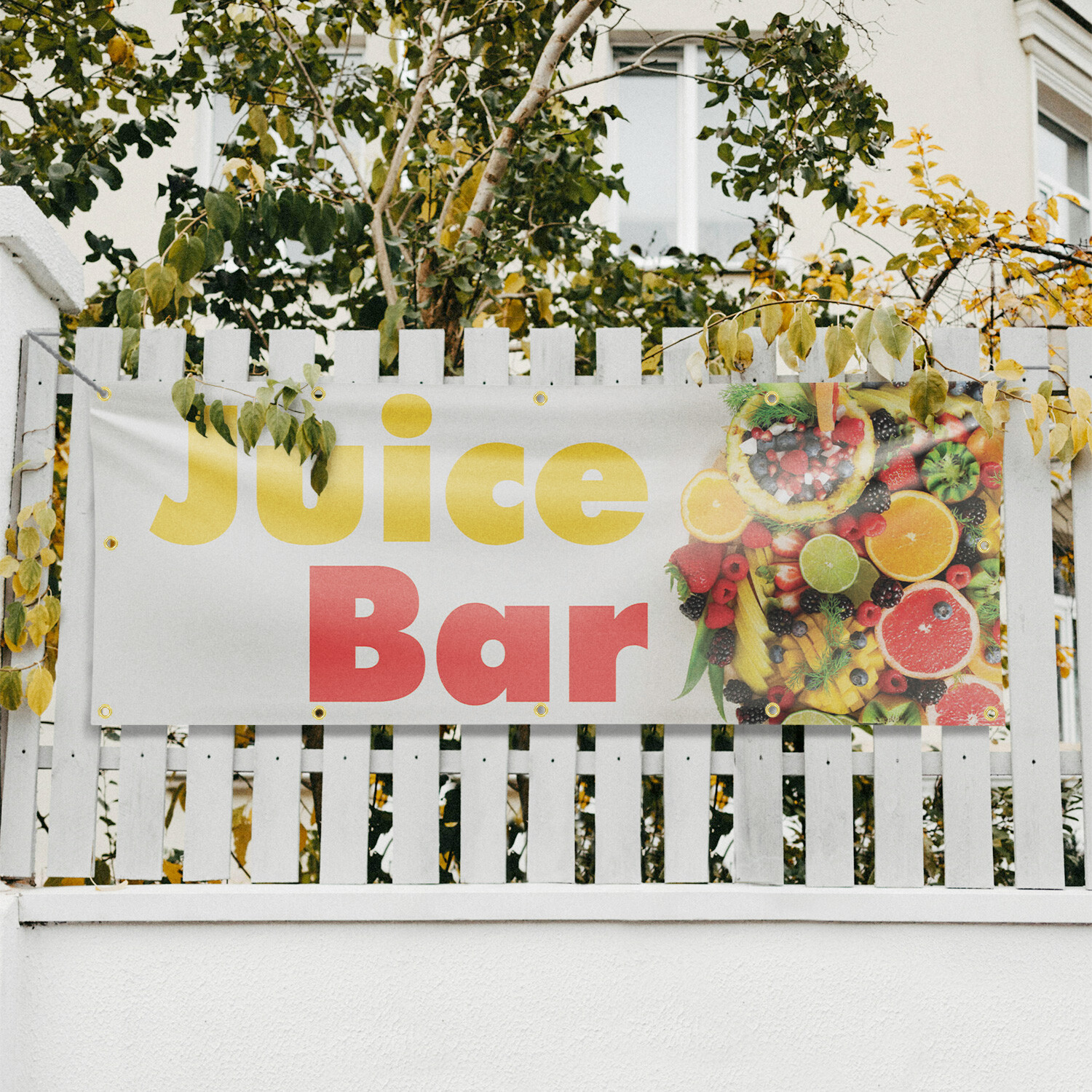 Juice Bar 13 oz Vinyl Banner Sign with Metal Grommets Heavy-Duty Single-Sided