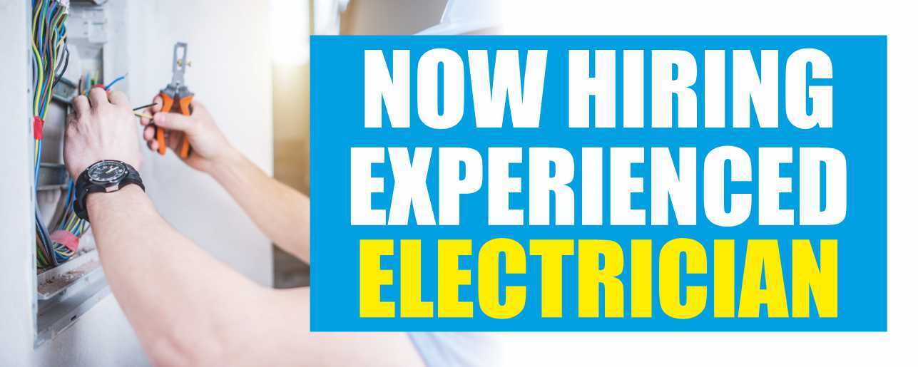 NOW HIRING ELECTRICIAN Advertising Banner Vinyl Mesh Sign Job Work Employment