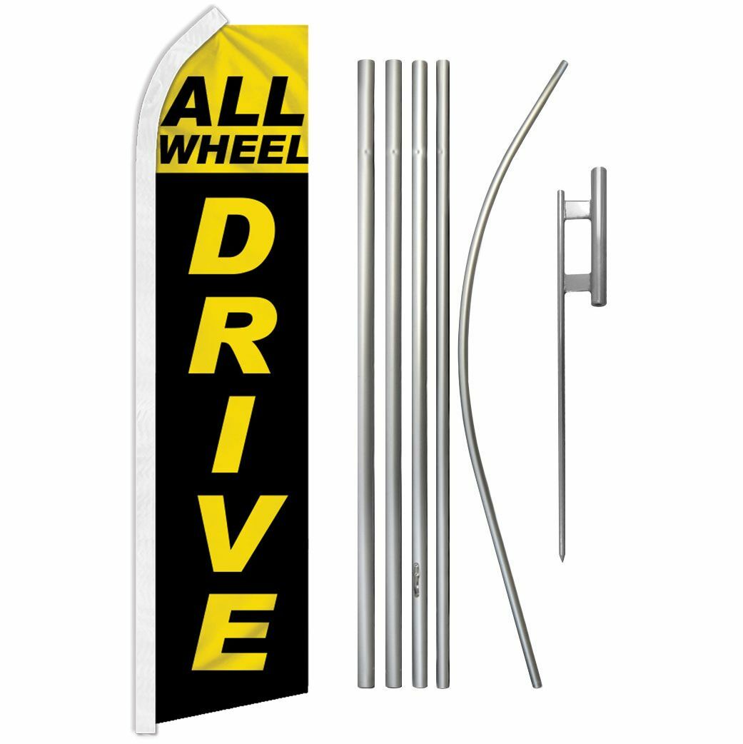 “ALL WHEEL DRIVE” Advertising Super Flag & Pole Kit auto