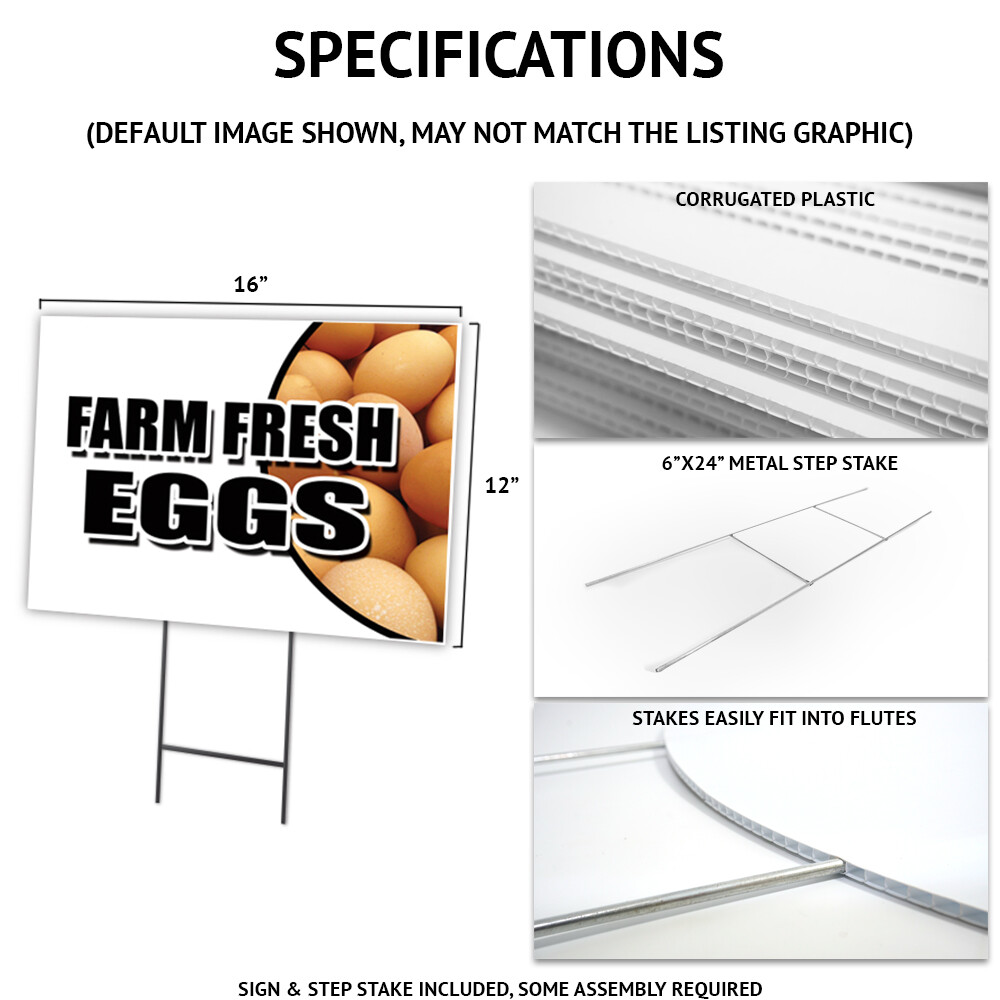 Chicken Tenders & Fries Yard Sign & Stake outdoor plastic coroplast window