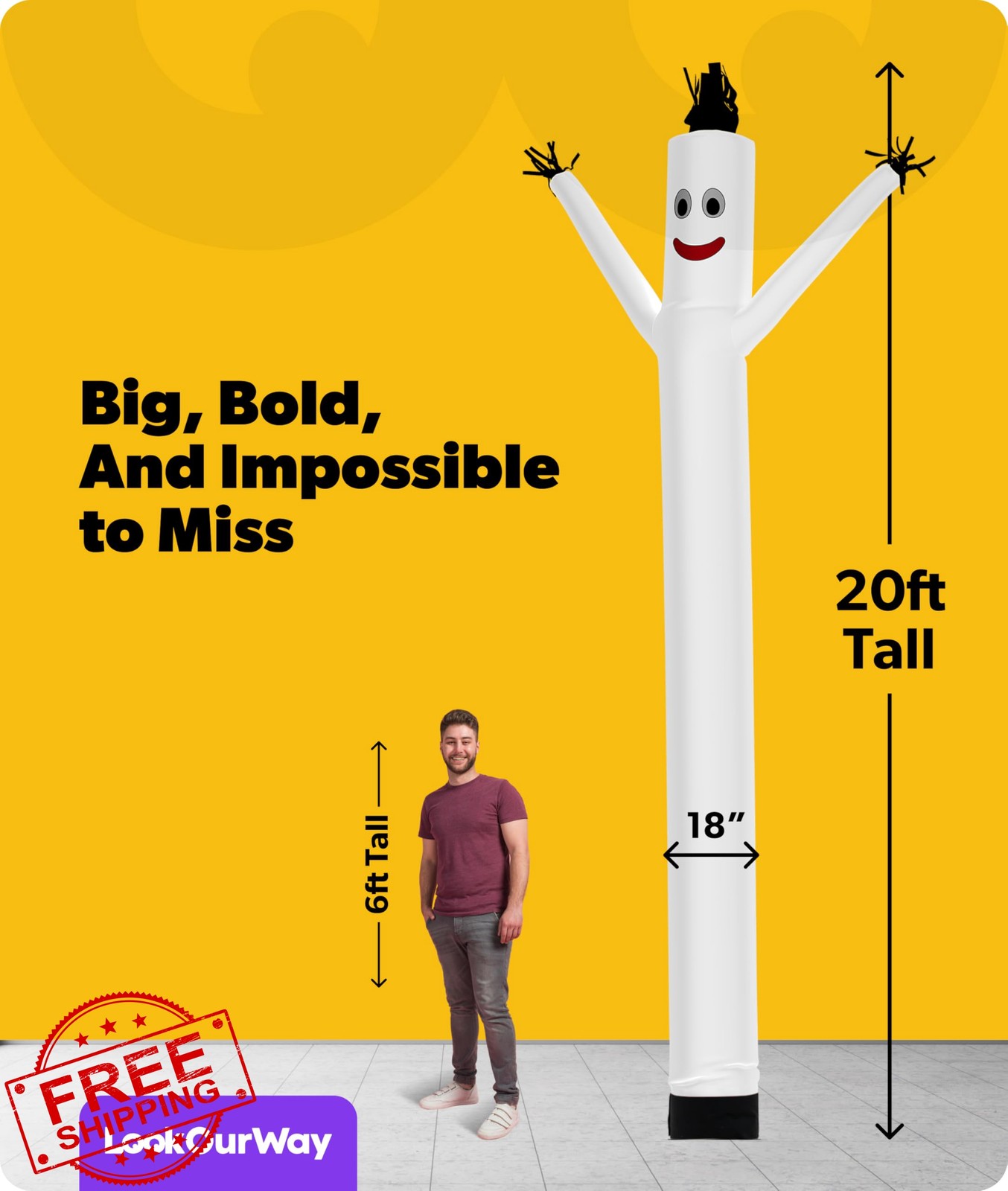 LookOurWay Air Dancer 20ft Attachment White